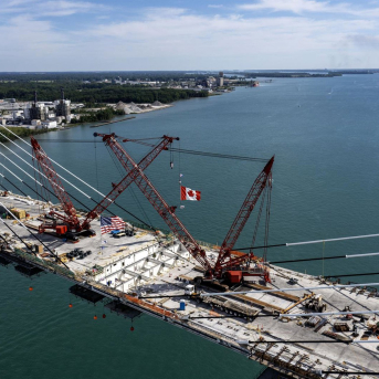 Construcción del Puente Internacional Gordie Howe, que une Detroit con Windsor, Ontario, a través del río Detroit Europa Press/Contacto/Jim West
