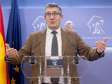 El portavoz del PSOE en el Congreso, Patxi López, durante una rueda de prensa en el Congreso de los Diputados, a 16 de febrero de 2026, en Madrid (España). Eduardo Parra - Europa Press