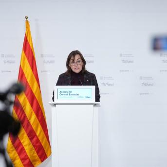 La portavoz del Govern, Sílvia Paneque, durante una rueda de prensa tras el Consell Executiu del Govern de Catalunya, a 10 de febrero de 2026, en Barcelona, Cataluña (España). David Zorrakino - Europa Press