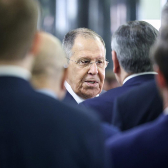 El ministro de Exteriores ruso, Serguei Lavrov, en una recepción diplomática en Moscú. Europa Press/Contacto/Alexander Shcherbak