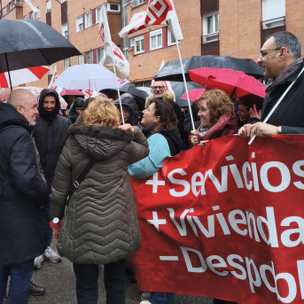 El secretario general de CCOO, Unai Sordo, durante una concentración en Valladolid. EUROPA PRESS