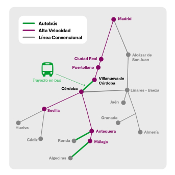 Plan Alternativo de Transporte Madrid-Andalucía de Renfe. Imagen de Archivo RENFE