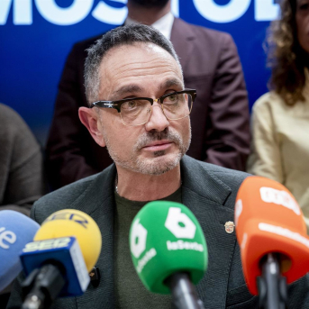 Imagen de recurso del alcalde de Móstoles, Manuel Bautista, ofreciendo una rueda de prensa. A. Pérez Meca - Europa Press