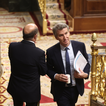 El líder del PP, Alberto Núñez Feijóo, en la sesión de control  Eduardo Parra (Europa Press)