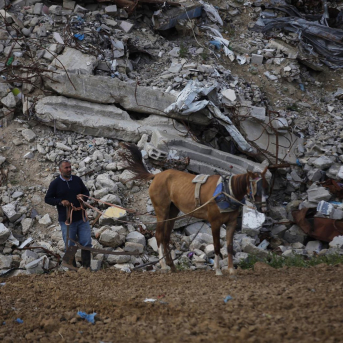 Imagen de archivo de un palestino desplazado por los bombardeos de Israel contra Gaza. Moiz Salhi/APA Images via ZUMA P / DPA