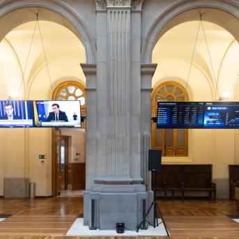 Interior del edificio de la bolsa, a 7 de enero de 2026, en Madrid (España).  Eduardo Parra - Europa Press