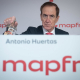 El presidente de Mapfre, Antonio Huertas, durante una rueda de prensa, en el Auditorio de Fundación Mapfre, a 12 de febrero de 2026, en Madrid (España). Fernando Sánchez - Europa Press