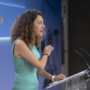 La diputada de Sumar en el Congreso Aina Vidal durante una rueda de prensa posterior a la Junta de Portavoces,  a 2 de septiembre de 2025, en Madrid (España). Alberto Ortega - Europa Press