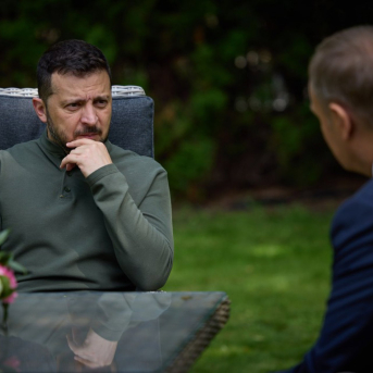 El presidente ucraniano, Volodimir Zelenski, en un viaje a Polonia para reunirse con el primer ministro polaco, Donald Tusk. -/Ukrainian Presidency/dpa