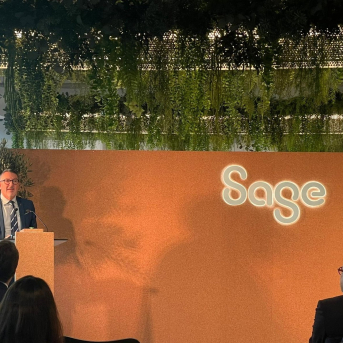 El conseller de Empresa y Trabajo, Miquel Sàmper, este miércoles durante la inauguración del hub de Sage en Barcelona EUROPA PRESS