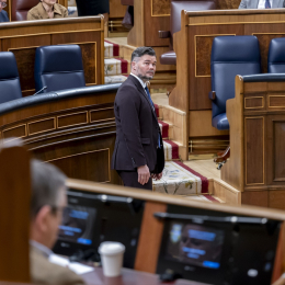 El portavoz de ERC en el Congreso, Gabriel Rufián, durante una sesión plenaria en el Congreso de los Diputados | Alberto Ortega (Europa Press).