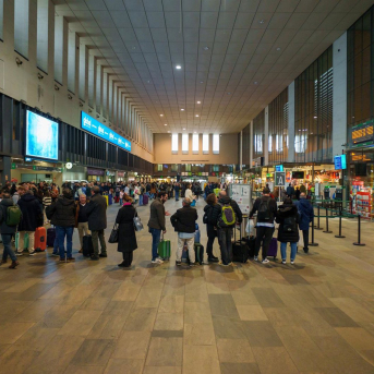 Viajeros en el vestíbulo de la estación de trenes de Santa Justa de Sevilla. Francisco J. Olmo - Europa Press Viajeros en el vestíbulo de la estación de trenes de Santa Justa de Sevilla. Francisco J. Olmo - Europa Press