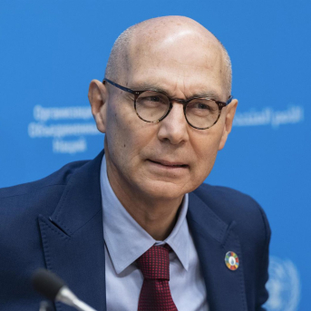 El Alto Comisionado de la ONU para los Derechos Humanos, Volker Turk, durante una rueda de prensa en Nueva York, Estados Unidos, en octubre de 2024 (archivo) Europa Press/Contacto/Lev Radin