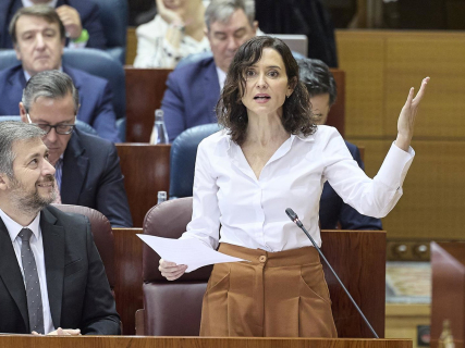 La presidenta de la Comunidad de Madrid, Isabel Díaz Ayuso, durante el pleno de la Asamblea de Madrid, a 19 de febrero de 2026, en Madrid (España). Jesús Hellín - Europa Press