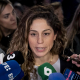 La coordinadora general de Sumar, Lara Hernández, atiende a los medios de comunicación, durante una concentración por el día de la Eliminación de la violencia contra las Mujeres, a 25 de noviembre de 2025, en Madrid (España).  A. Pérez Meca - Europa Press