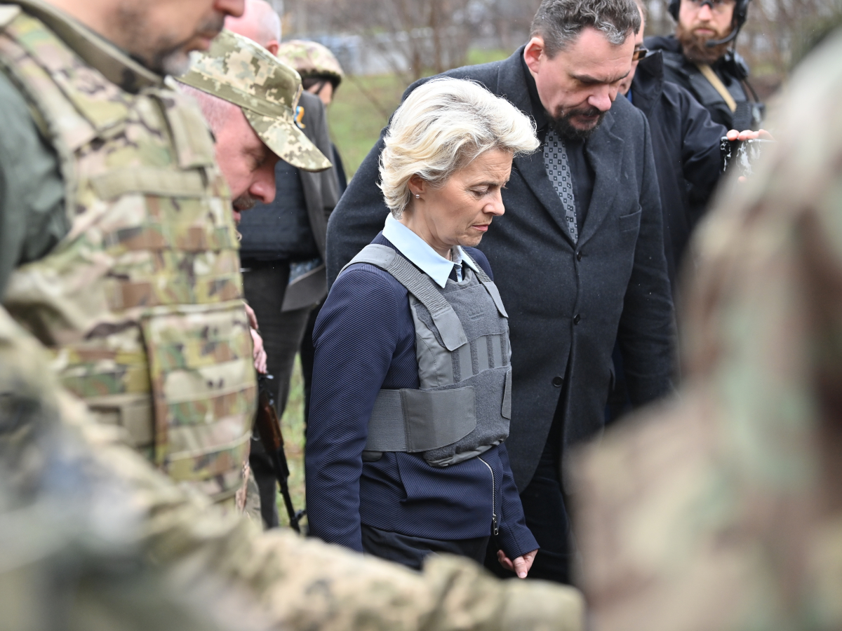 Ursula von der Leyen durante su primera visita a Kiev. Abril 2022. 