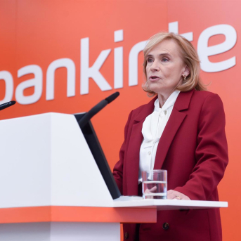 La consejera delegada de Bankinter, Gloria Ortiz, durante una rueda de prensa, en la sede de Bankinter, a 22 de enero de 2026, en Madrid (España). Gustavo Valiente - Europa Press