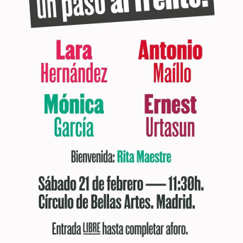 Imagen del cartel de los cuatro ponentes del acto para la refundación de la alianza electoral de Movimiento Sumar, IU, Comunes y Más Madrid, que se celerará en el Círculo de Bellas Artes de la capital. MOVIMIENTO SUMAR, MÁS MADRID, IU, COMUNS Imagen del cartel de los cuatro ponentes del acto para la refundación de la alianza electoral de Movimiento Sumar, IU, Comunes y Más Madrid, que se celerará en el Círculo de Bellas Artes de la capital. MOVIMIENTO SUMAR, MÁS MADRID, IU, COMUNS