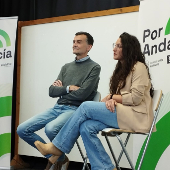 El candidato a la Presidencia de la Junta de Andalucía por la coalición Por Andalucía, Antonio Maíllo, este martes en Huelva. EUROPA PRESS