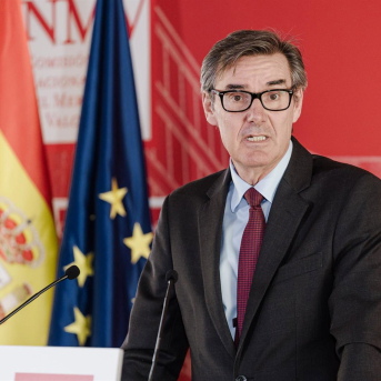 El presidente de la CNMV, Carlos San Basilio, interviene durante la presentación del plan de actividades para 2025, en la sede de la Comisión Nacional del Mercado de Valores (CNMV), a 26 de febrero de 2025, en Madrid (España). Carlos Luján - Europa Press
