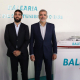 El presidente de Baleària, Adolfo Utor (d), y el vicepresidente de la naviera, Guillermo Utor (i), este miércoles durante la presentación de resultados de la compañía BALEÀRIA
