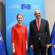 La Alta Representante de la UE para Política Exterior, Kaja Kallas, junto al secretario general del Consejo de Europa, Alain Berset. CONSEJO DE EUROPA