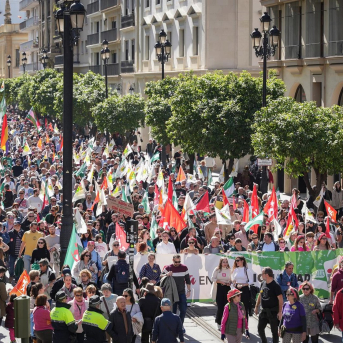 Imagen de archivo de la manifestación en Sevilla que convoca la Plataforma Andalucia 28F con motivo del Día de Andalucía. María José López - Europa Press Imagen de archivo de la manifestación en Sevilla que convoca la Plataforma Andalucia 28F con motivo del Día de Andalucía. María José López - Europa Press