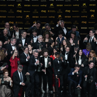 Foto de familia de los premiados en la 40º edición de los Premios Goya, en el Auditori del Centre de Convencions Internacionals, a 28 de febrero de 2026, en Barcelona, Cataluña (España). Europa Press.