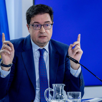 El ministro para la Transformación Digital y de la Función Pública, Óscar López, durante una rueda de prensa. Ricardo Rubio - Europa Press