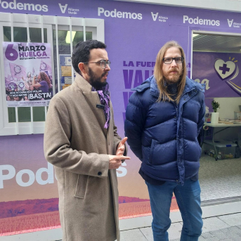 Pablo Fernández acompaña a Miguel Ángel Llamas en un acto de la campaña electoral EUROPA PRESS