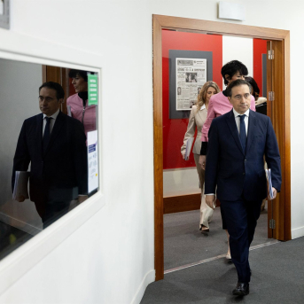 El ministro de Asuntos Exteriores, José Manuel Albares, durante una rueda de prensa tras el Consejo de Ministros, a 3 de marzo de 2026, en Madrid (España).  Eduardo Parra - Europa Press