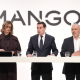 La directora financiera de Mango, Margarita Salvans; el presidente y consejero delegado, Toni Ruiz,  y el director de Expansión y Franquicias, Daniel López DAVID ZORRAKINO-EUROPA PRESS