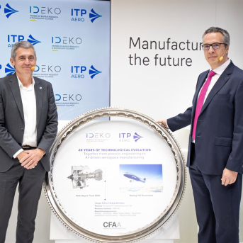 Firma del acuerdo entre Ideko e ITP Aero en la BIEMH en el BEC de Barakaldo IDEKO