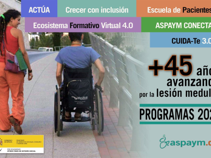 Imagen del carte de los nuevos programas de la Federación Nacional ASPAYM. FEDERACIÓN NACIONAL ASPAYM