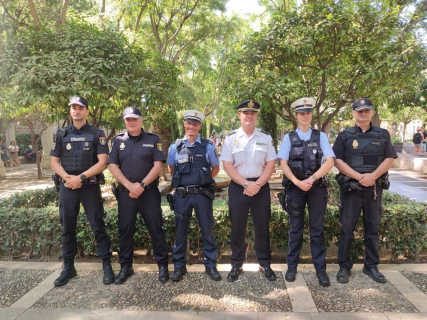 El director adjunto operativo (DAO) de la Policía, José Luis Santafé (cuarto por la izquierda), en su etapa como jefe superior en Baleares  EUROPA PRESS