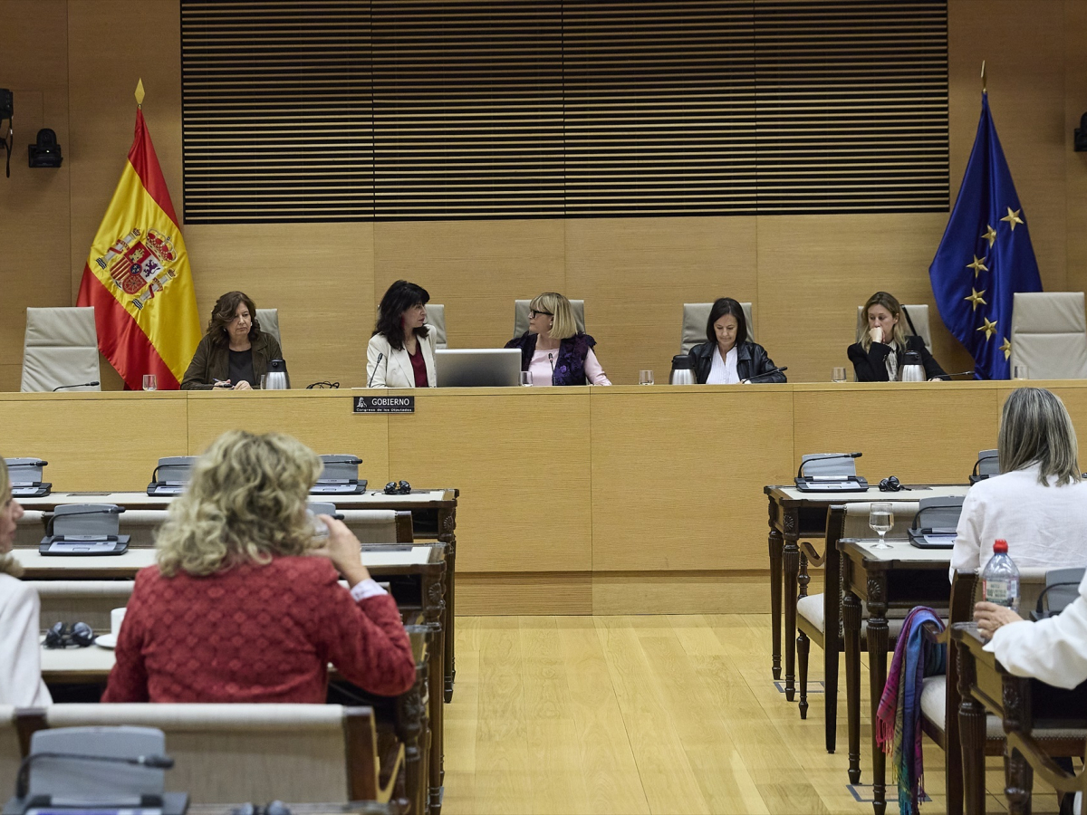 La ministra de Igualdad, Ana Redondo (2i), comparece ante la Comisión de Igualdad, en el Congreso de los Diputados, octubre 2025 | Jesús Hellín