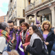 La secretaria LGTBIQA+ de Podemos, Mar Cambrollé, y la responsable de Feminismo del partido, Sandra San José, atienden a la prensa antes de comenzar la manifestación por el 8M en Valladolid EUROPA PRESS