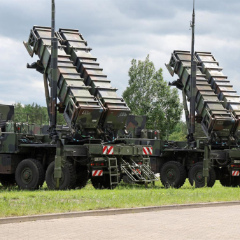 Baterias Patriot de Alemania durante una visita del ministro, Boris Pistorius, a unas instalaciones militares. Bernd Wüstneck/dpa