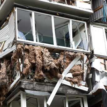 Daños en un edificio en la capital de Ucrania, Kiev, tras un ataque del Ejército de Rusia (archivo) -/ukrin/dpa