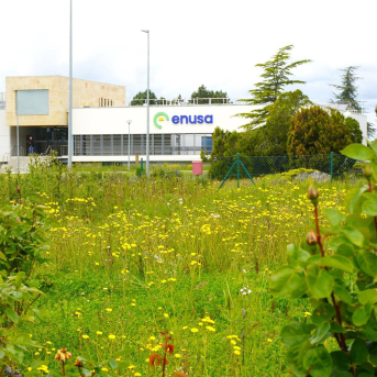 Fachada de la fábrica de Enusa en Juzbado (Salamanca) ENUSA