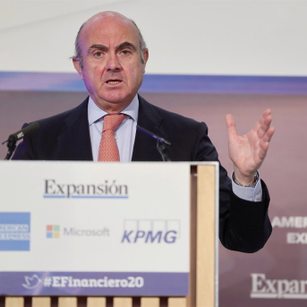 El vicepresidente del Banco Central Europeo (BCE), Luis de Guindos, en las jornadas de este miércoles. Eduardo Parra - Europa Press