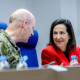 La ministra de Defensa, Margarita Robles, en su visita al MOPS en la base de Retamares en Pozuelo de Alarcón (Madrid) RICARDO RUBIO - EUROPA PRESS