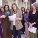 Los grupos de izquierda leen un manifiesto feminista ante el Salón de Plenos sin el apoyo de PP-A y Vox