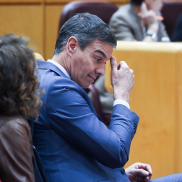 El presidente del Gobierno, Pedro Sánchez, durante una sesión de control al Gobierno, en el Senado, a 12 de marzo de 2024, en Madrid | Gustavo Valiente