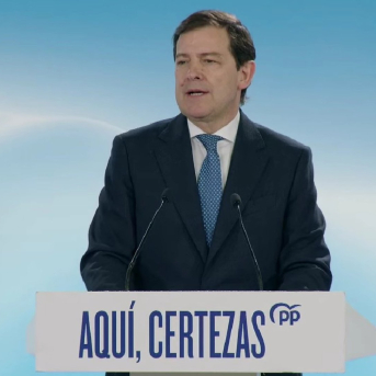 El candidato del PP a la reelección como presidente de la Junta, Alfonso Fernández Mañueco, en un acto electoral celebrado en León capital. EUROPA PRESS