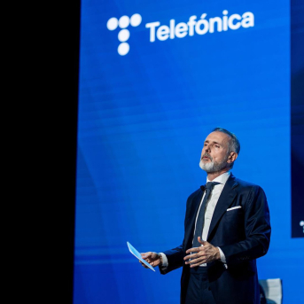 El presidente ejecutivo de Telefónica, Marc Murtra; durante la presentación de los resultados correspondientes al ejercicio 2025, a 24 de febrero de 2026, en Madrid (España). Gabriel Luengas - Europa Press