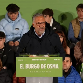 El candidato de Vox a la Presidencia de la Junta de Castilla y León, Carlos Pollán, en El Burgo de Osma. VOX YOUTUBE