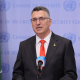 El ministro de Exteriores israelí, Gideon Saar, en declaraciones desde Nueva York durante la Asamblea General de la ONU.  Europa Press/Contacto/Luiz Rampelotto/Europanewswi