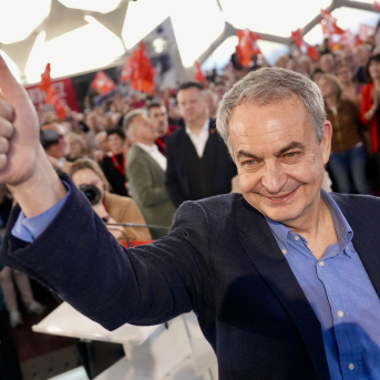 El expresidente del Gobierno José Luis Rodríguez Zapatero durante el cierre de la campaña del PSOE | Europa Press