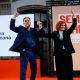 El presidente de ERC, Oriol Junqueras, y la sceretaria general de la formación, Elisenda Alamany, durante el acto de los 95 años de ERC KIKE RINCON / EUROPA PRESS